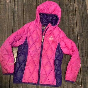 Pink and purple puffed jacket
